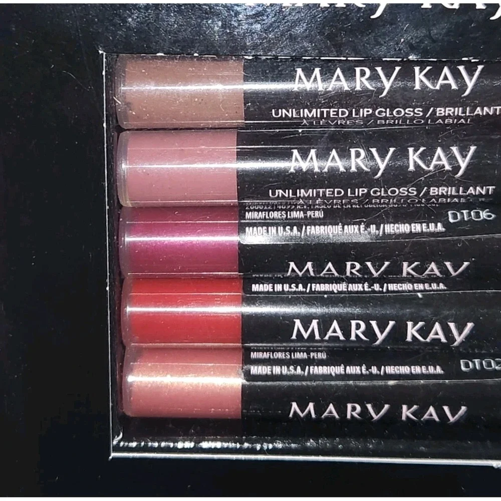 Mary Kay Unlimited Lip Gloss Set 5  Deluxe Mini Favorite Sample Travel Set